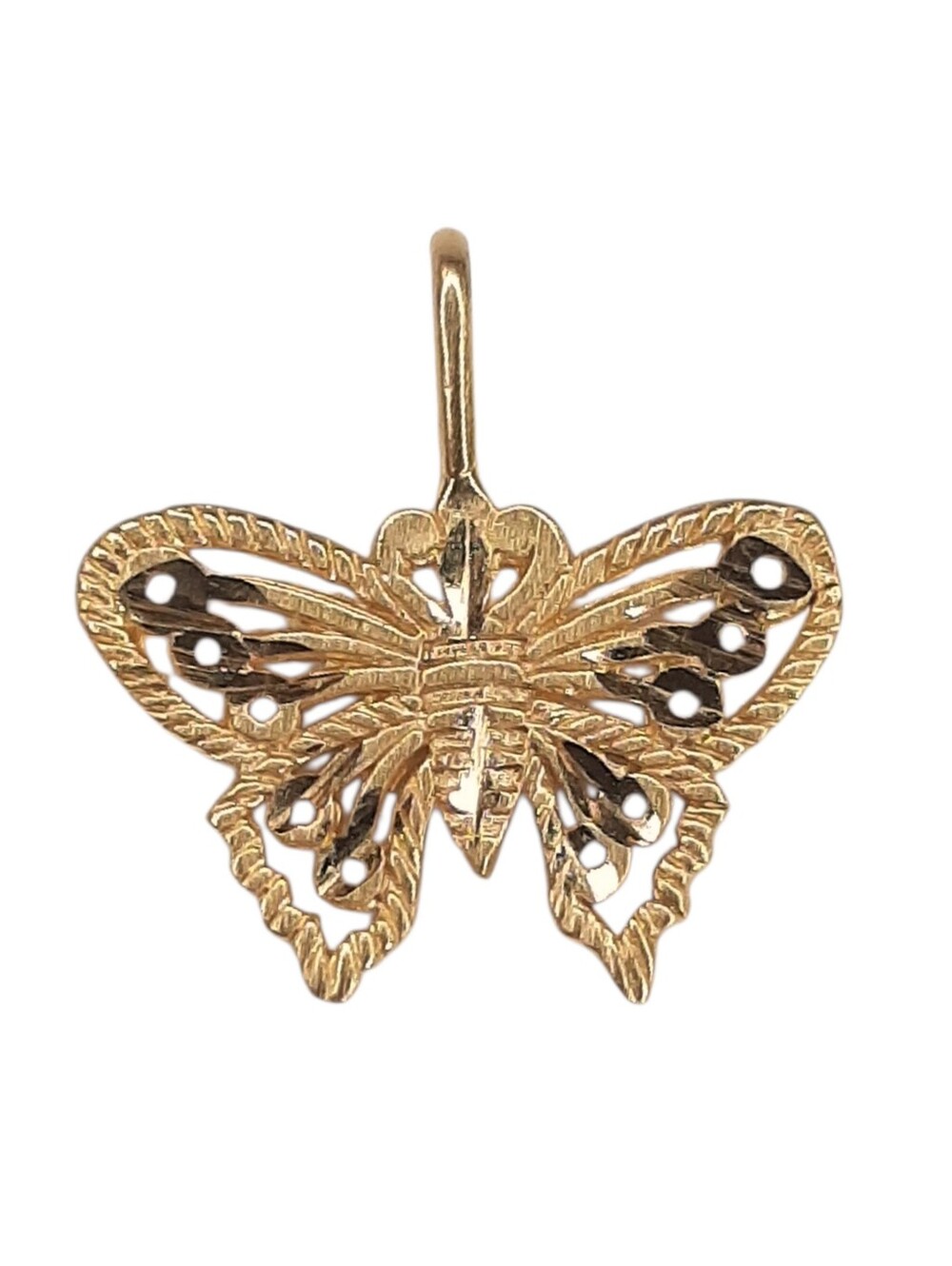 Vintage Michael Anthony 14K Solid Gold Butterfly / Moth Pendant Stamped